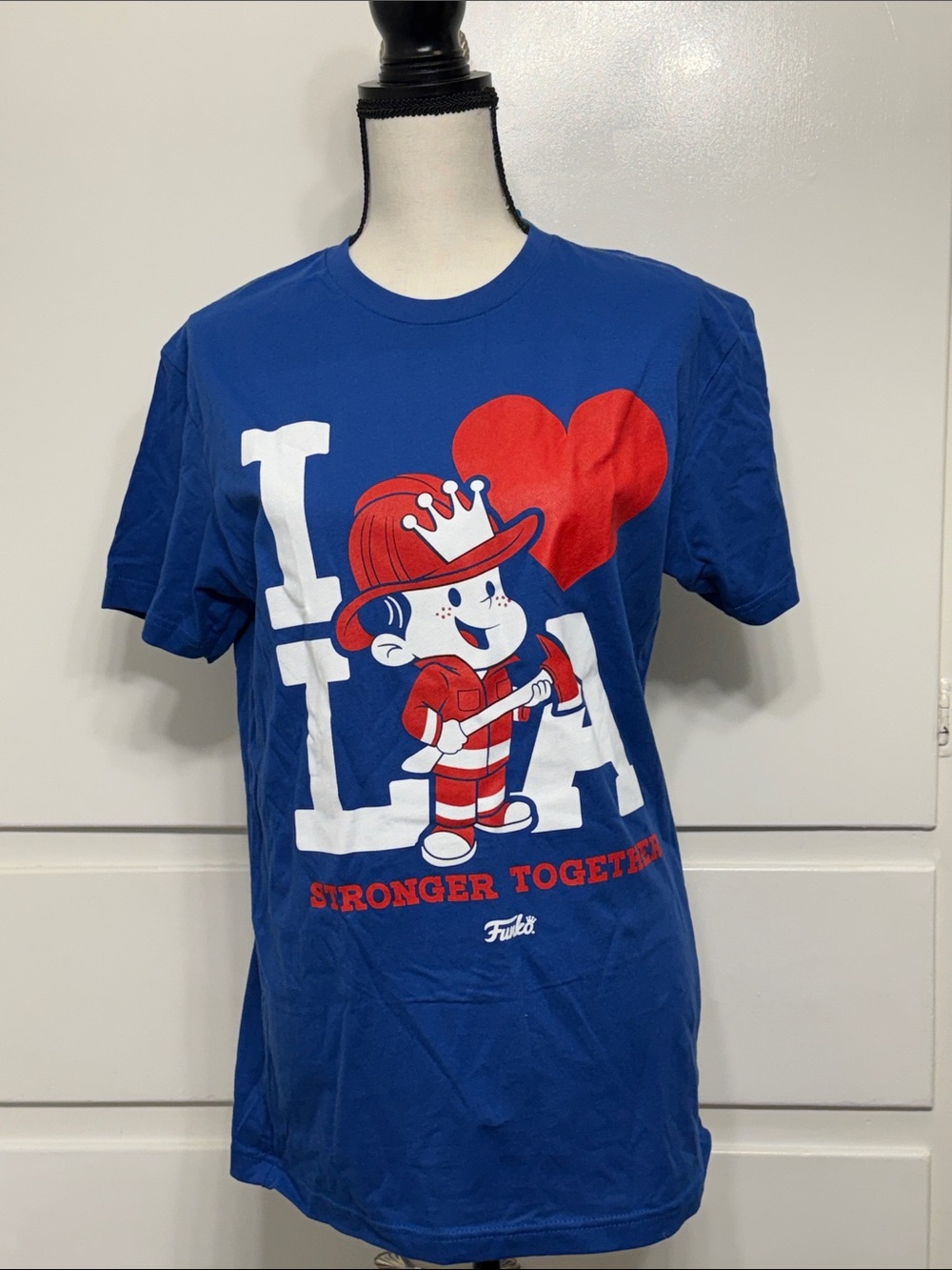 Funko NWT Blue "I Love LA Stronger Together" Graphic Tee
